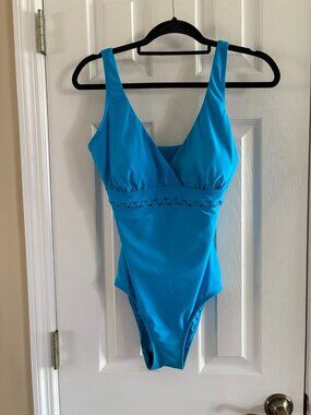 Bright Blue One Piece Swim Suit Aqua Soleil